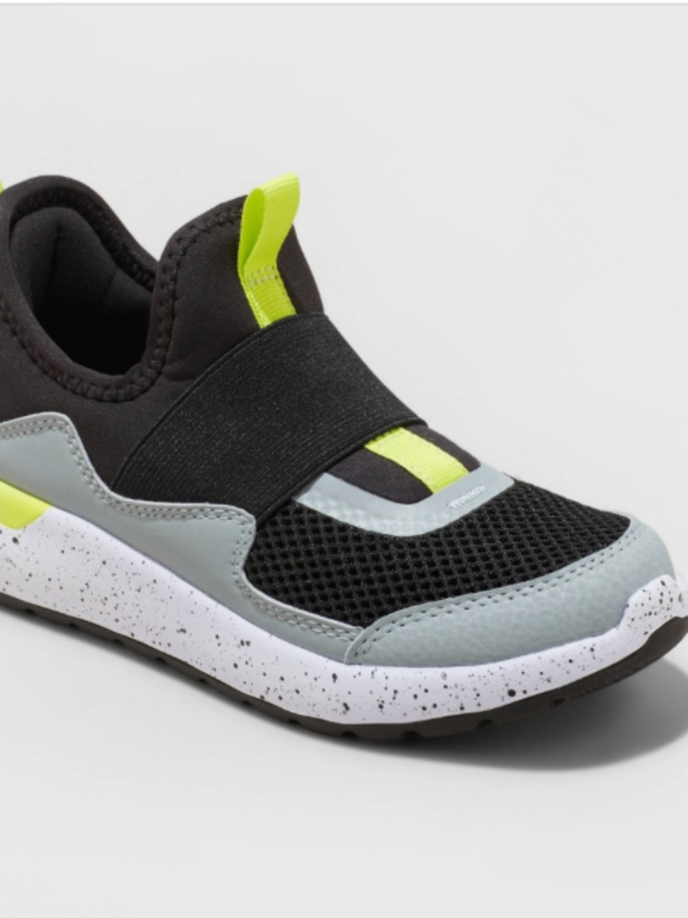Kids' Fern Slip-on Performance Sneakers - All in Motion™ Gray/Lime Green 5 NWB